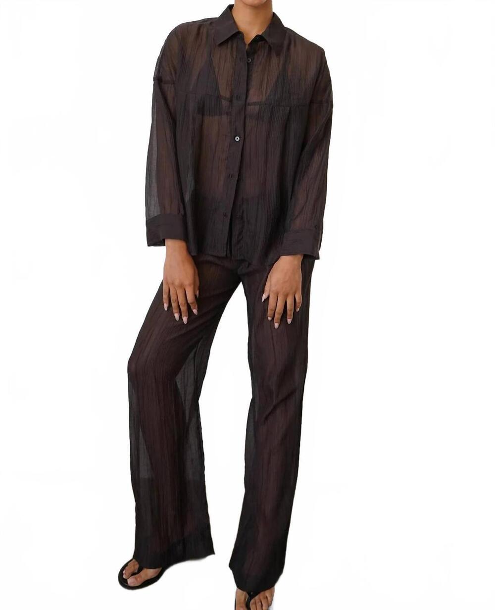 NEW LNA velma sheer pants in chocolate black